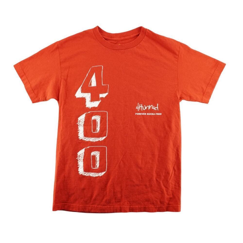 4Hunnid Forever Sucka Free Red Graphic T-Shirt Men's Medium YG Streetwear